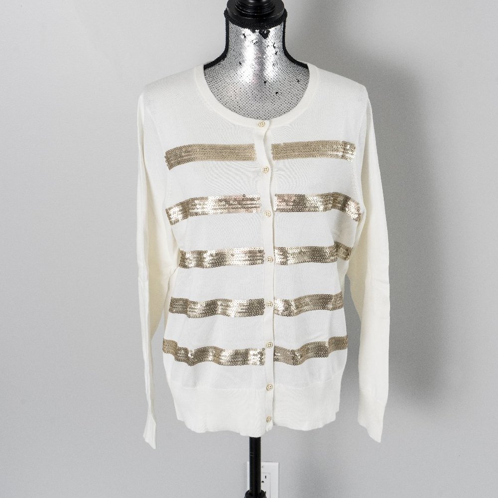 NWOT Sequin Cardigan - Lands End - Large